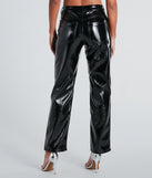 Effortless Edge Faux Leather Straight-Leg Pants is a fire pick to create a concert outfit, 2024 festival looks, outfits for raves, or to complete your best party outfits or clubwear!
