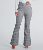 Plaid Mood V-Waist Flare Pants