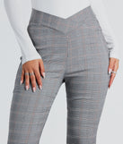 Plaid Mood V-Waist Flare Pants