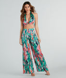 Color Me Pretty Satin Abstract Wide-Leg Pants