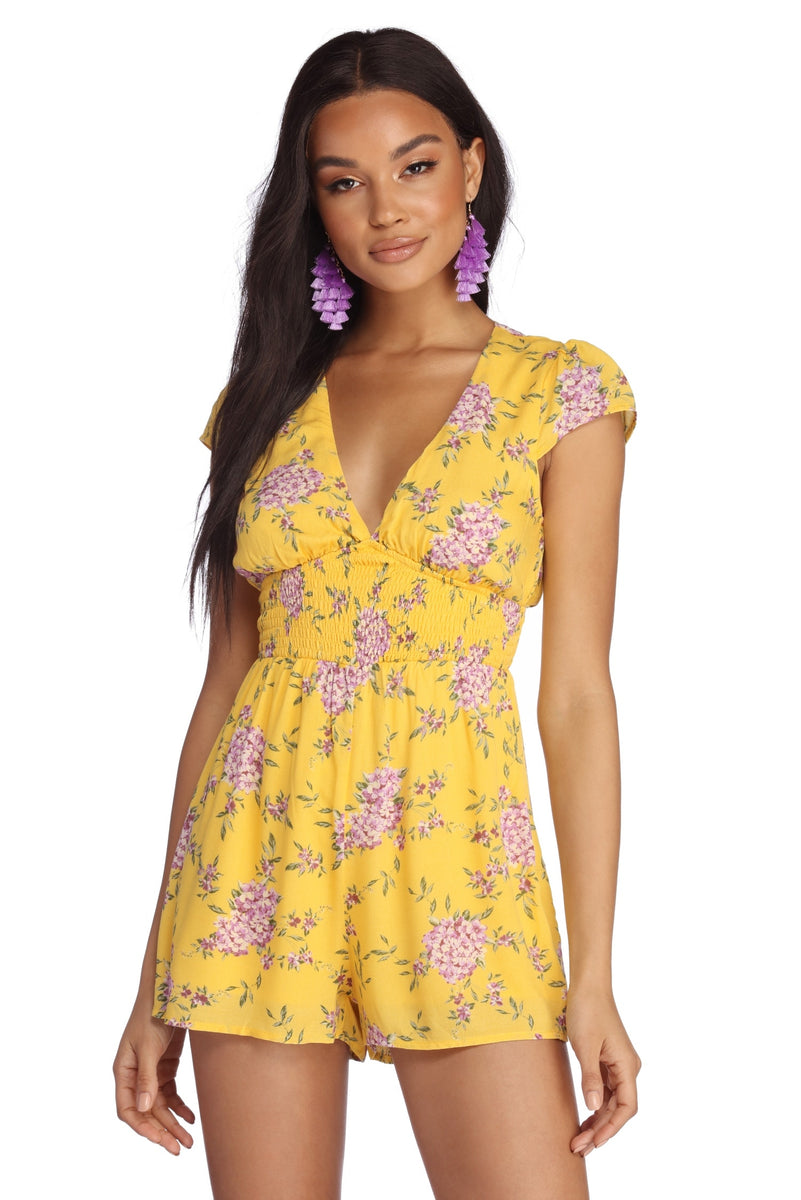Sweet Floral Smocked Romper & Windsor