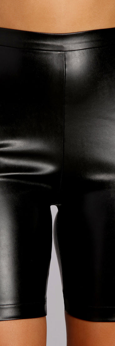 Faux Leather Biker Shorts for 2022 festival outfits, festival dress, outfits for raves, concert outfits, and/or club outfits