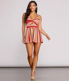 Short Story Striped Romper for 2022 festival outfits, festival dress, outfits for raves, concert outfits, and/or club outfits