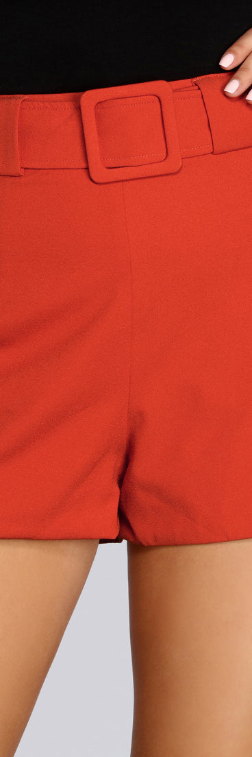 Square Buckle High Waist Shorts for 2022 festival outfits, festival dress, outfits for raves, concert outfits, and/or club outfits