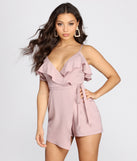Ready To Ruffle Wrap Romper provides a stylish start to creating your best summer outfits of the season with on-trend details for 2023!