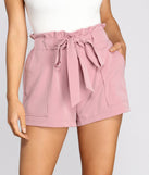 Poised Paperbag High Waist Woven Shorts for 2023 festival outfits, festival dress, outfits for raves, concert outfits, and/or club outfits