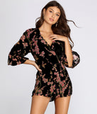 Velvet Burnout Floral Cutie Romper will help you dress the part in stylish holiday party attire, an outfit for a New Year’s Eve party, & dressy or cocktail attire for any event.