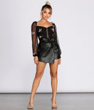 Faux Leather Paper Bag Tie Waist Skort provides a stylish start to creating your best summer outfits of the season with on-trend details for 2023!