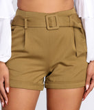 Comin' Up Short Belted Cuffed Dress Shorts for 2023 festival outfits, festival dress, outfits for raves, concert outfits, and/or club outfits