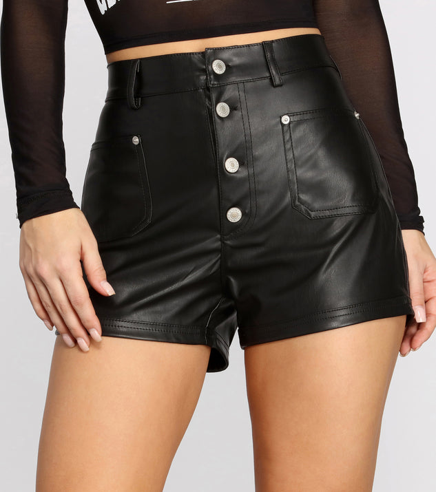 Leaving You In The Dust Faux Leather Shorts is a trendy pick to create 2023 festival outfits, festival dresses, outfits for concerts or raves, and complete your best party outfits!