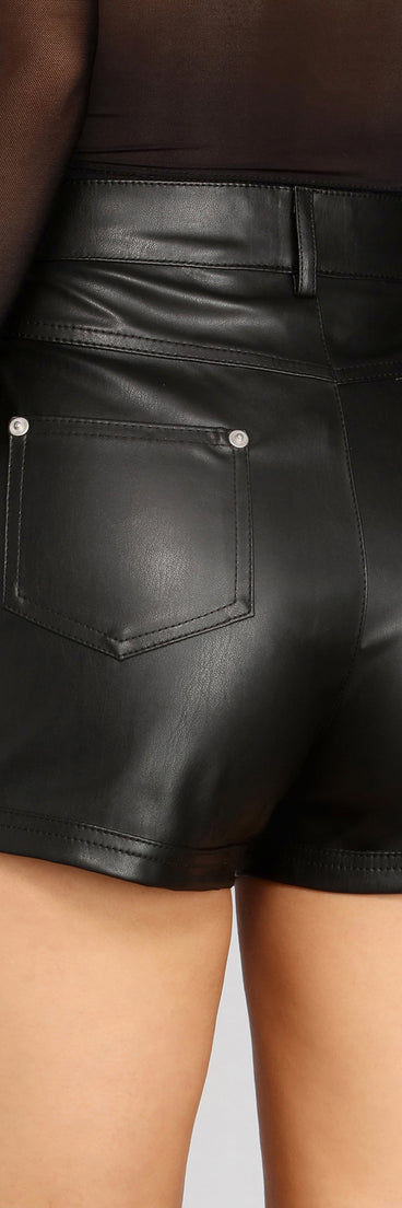 Leaving You In The Dust Faux Leather Shorts provides a stylish start to creating your best summer outfits of the season with on-trend details for 2023!