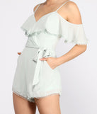 Major Flirt Ruffle Detail Romper for 2023 festival outfits, festival dress, outfits for raves, concert outfits, and/or club outfits