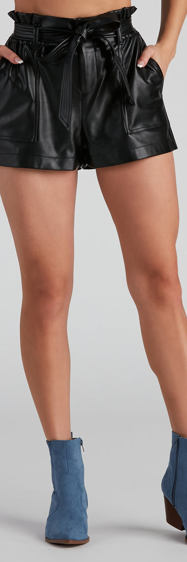 Faux Leather Paper Bag Shorts provides a stylish start to creating your best summer outfits of the season with on-trend details for 2023!
