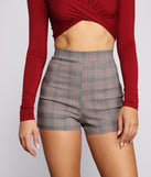 High Waist Plaid Dress Shorts for 2023 festival outfits, festival dress, outfits for raves, concert outfits, and/or club outfits