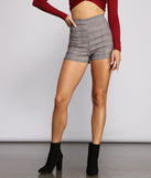 High Waist Plaid Dress Shorts for 2023 festival outfits, festival dress, outfits for raves, concert outfits, and/or club outfits