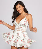 Blooming Beauty Floral Crochet Romper provides a stylish start to creating your best summer outfits of the season with on-trend details for 2023!