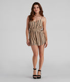 Stripes of The Day Tie Side Romper provides a stylish start to creating your best summer outfits of the season with on-trend details for 2023!