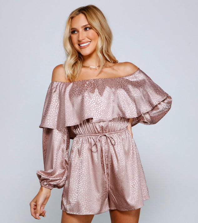 Classy Chic Off The Shoulder Leopard Romper provides a stylish start to creating your best summer outfits of the season with on-trend details for 2023!