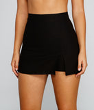 Throwback Babe Side Slit Mini Skort provides a stylish start to creating your best summer outfits of the season with on-trend details for 2023!
