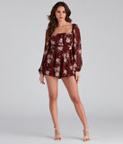 Fresh Florals Chiffon Tie-Back Romper for 2023 festival outfits, festival dress, outfits for raves, concert outfits, and/or club outfits