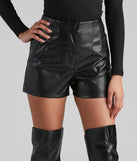Sleek Look Faux Leather Shorts for 2023 festival outfits, festival dress, outfits for raves, concert outfits, and/or club outfits