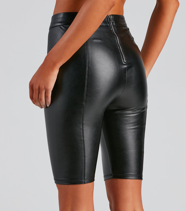 Pu biker shorts discount