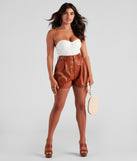 Totally Edgy Faux Leather Shorts is a trendy pick to create 2023 festival outfits, festival dresses, outfits for concerts or raves, and complete your best party outfits!