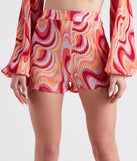 So Retro Swirl Print Shorts is a fire pick to create 2023 festival outfits, concert dresses, outfits for raves, or to complete your best party outfits or clubwear!