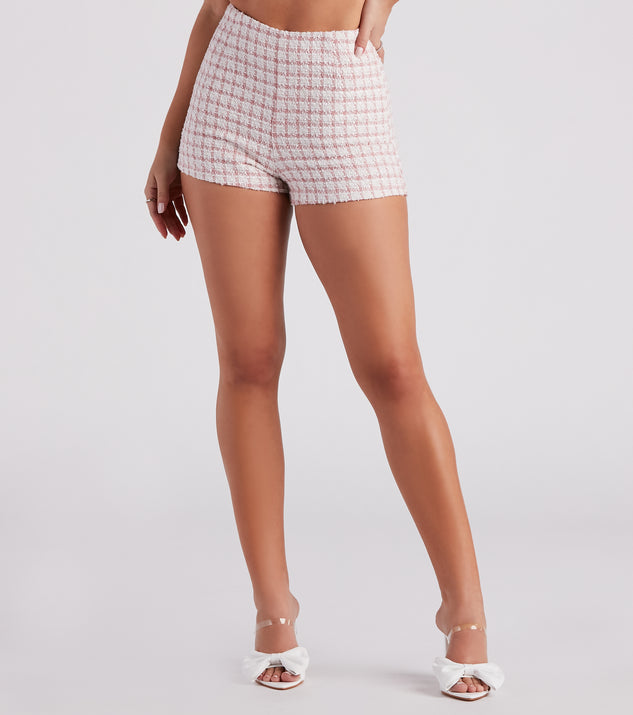 As If Moment Tweed Fitted Shorts provides a stylish start to creating your best summer outfits of the season with on-trend details for 2023!