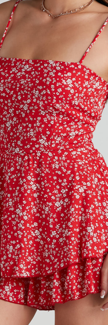 Sweet Beauty Ditsy Floral Romper provides a stylish start to creating your best summer outfits of the season with on-trend details for 2023!