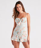 Daytime Chic Floral Ruffled Romper provides a stylish start to creating your best summer outfits of the season with on-trend details for 2023!