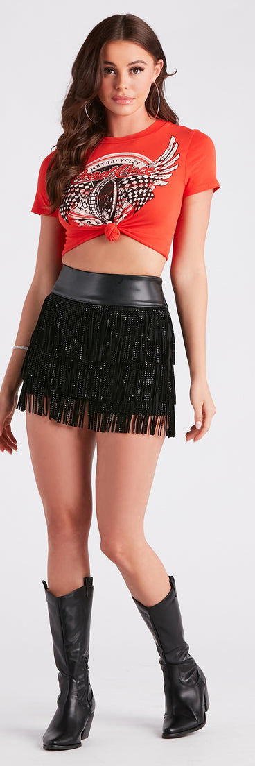 So Much Sass Faux Suede Fringe Hot Shorts is a fire pick to create a concert outfit, 2024 festival looks, outfits for raves, or to complete your best party outfits or clubwear!