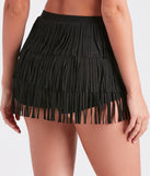 Stylish Shimmy Faux Suede Fringe Shorts