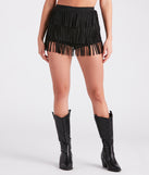 Stylish Shimmy Faux Suede Fringe Shorts