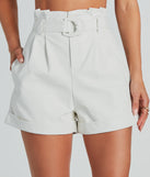 Keep It Short Faux Leather Paperbag Shorts