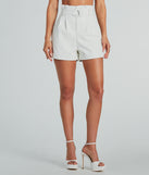 Keep It Short Faux Leather Paperbag Shorts