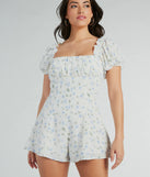 The Sweeter Than Floral Short Sleeve Tie-Back Romper is an elevated one-piece that blends sleek sophistication with playful charm, perfect for nailing casual or formal outfits.