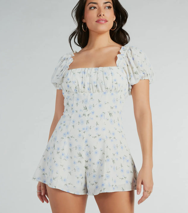 The Sweeter Than Floral Short Sleeve Tie-Back Romper is an elevated one-piece that blends sleek sophistication with playful charm, perfect for nailing casual or formal outfits.