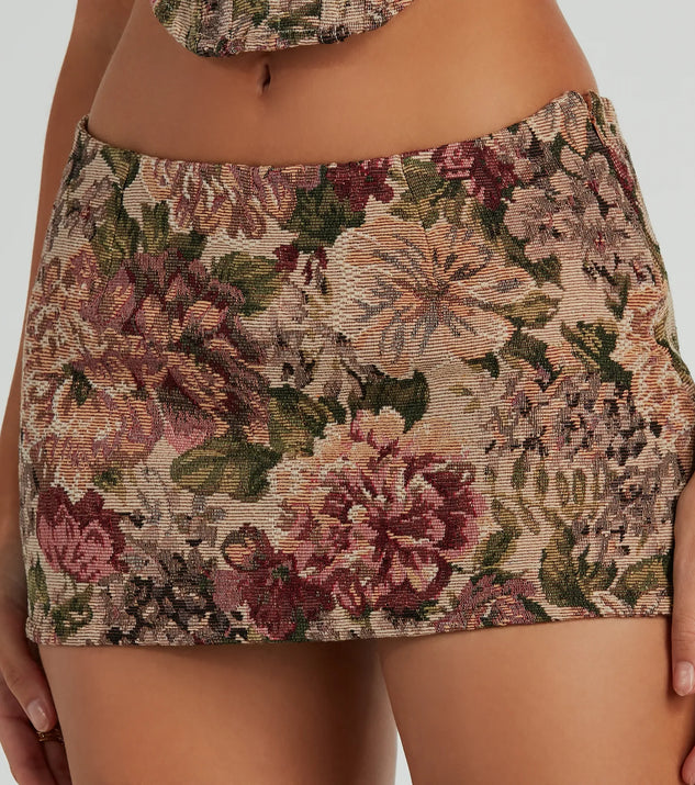 Floral cotton mini skirt | Treat ürself