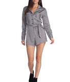 Stylishly Striped Shirt Romper for 2022 festival outfits, festival dress, outfits for raves, concert outfits, and/or club outfits