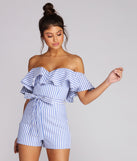 Ruffled And Striped Romper will help you dress the part in stylish holiday party attire, an outfit for a New Year’s Eve party, & dressy or cocktail attire for any event.