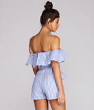 Ruffled And Striped Romper for 2022 festival outfits, festival dress, outfits for raves, concert outfits, and/or club outfits