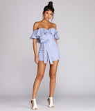 Ruffled And Striped Romper for 2022 festival outfits, festival dress, outfits for raves, concert outfits, and/or club outfits