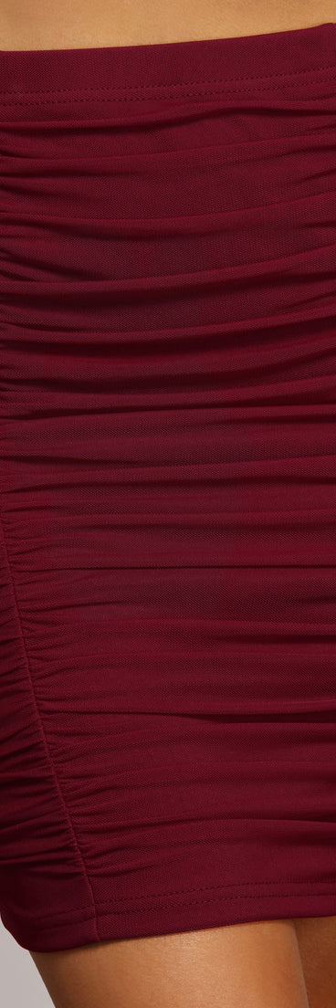 Romantically Ruched Mini Skirt for 2023 festival outfits, festival dress, outfits for raves, concert outfits, and/or club outfits