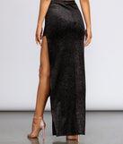 Glitter Velvet Maxi Skirt