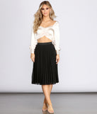 Pleated Mesh Midi Skirt provides a stylish start to creating your best summer outfits of the season with on-trend details for 2023!
