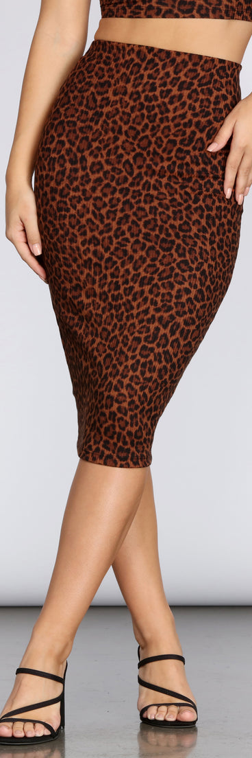 You’ll look stunning in the Sassy Spots Leopard Ribbed Skirt when paired with its matching separate to create a glam clothing set perfect for a New Year’s Eve Party Outfit or Holiday Outfit for any event!