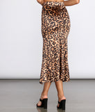 Leopard Print Stretch Satin Midi Skirt provides a stylish start to creating your best summer outfits of the season with on-trend details for 2023!