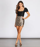 Slay It In Snake Print Mini Skirt provides a stylish start to creating your best summer outfits of the season with on-trend details for 2023!