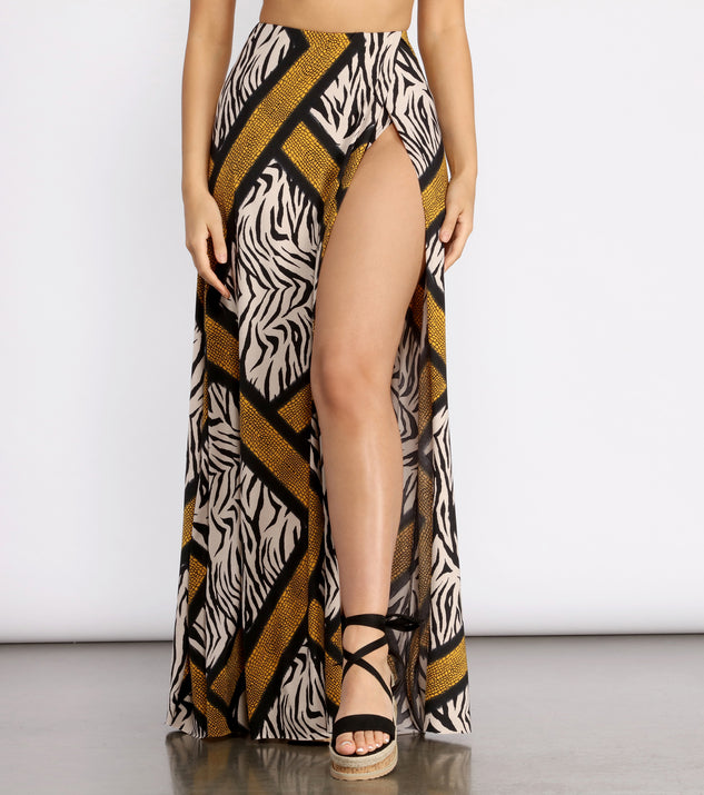 Zebra Print High Slit Maxi Skirt provides a stylish start to creating your best summer outfits of the season with on-trend details for 2023!